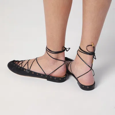 Chloé Ghillies Leather Ballet Flats In Black