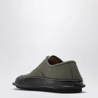 Loewe Bay Lace-up Shoes In Khaki Canvas And Leather Men In Green