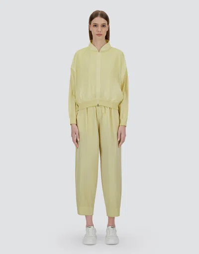 Herno Cardigan In Matt Viscose And New Techno Taffeta In Ivory