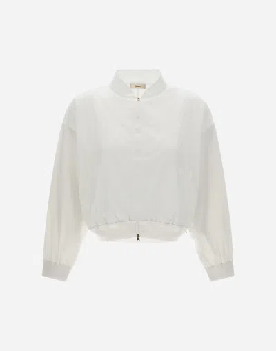 Herno Cardigan In Matt Viscose And New Techno Taffeta In Cream