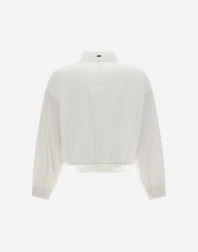 Herno Cardigan In Matt Viscose And New Techno Taffeta In Cream