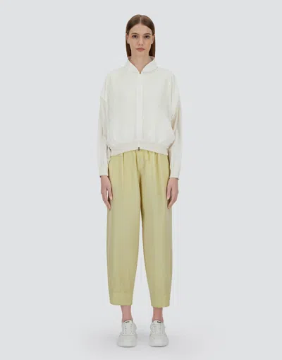 Herno Cardigan In Matt Viscose And New Techno Taffeta In Cream