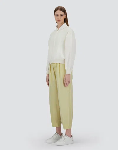 Herno Cardigan In Matt Viscose And New Techno Taffeta In Cream