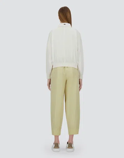 Herno Cardigan In Matt Viscose And New Techno Taffeta In Cream