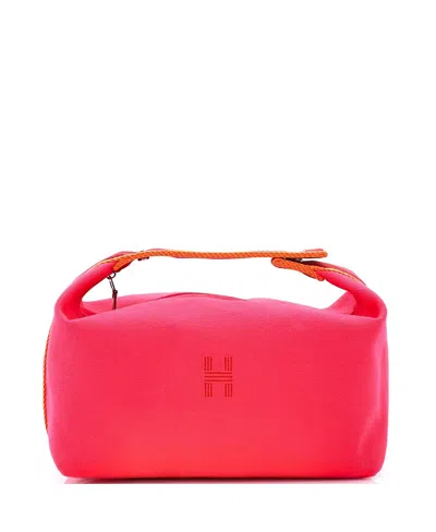 Pre-owned Pre-owned Hermes  Hermes Gm Bride-a-brac Travel Case Toile In Pink