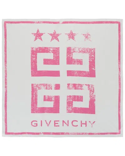 Givenchy 4g Logo Silk Scarf In White