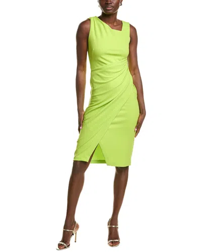 Joseph Ribkoff Asymmetrical Sleeveless Sheath Dress In Key Lime In Green