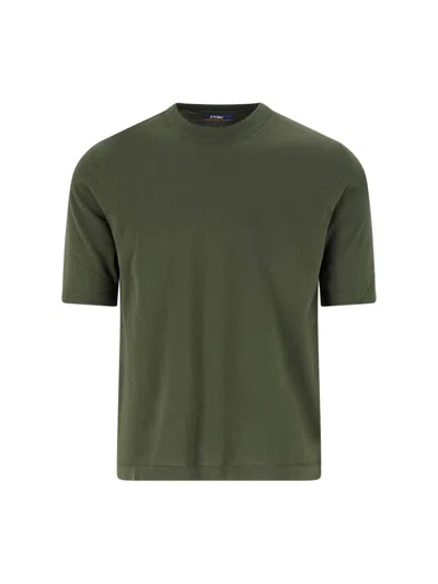 K-way Neckline Crew Short Sleeves In Green