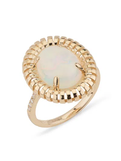 Effy Women's 14k Yellow Gold, Opal & Diamond Ring In Yellow Gold