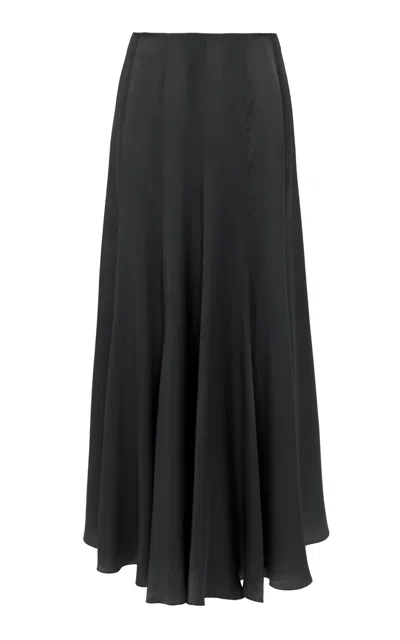 Chloé Maxi Skirt With Sheer Overlay And Flowy Design In Black