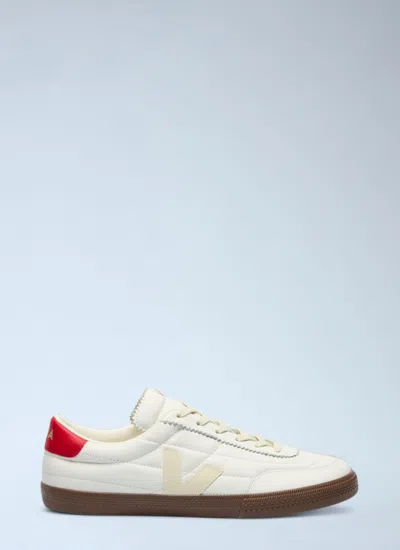 Veja Multicolour Organic Traced Leather In White