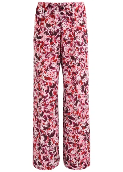 Dries Van Noten Puvis Printed Wide-leg Drawstring Pants In Fuchsia