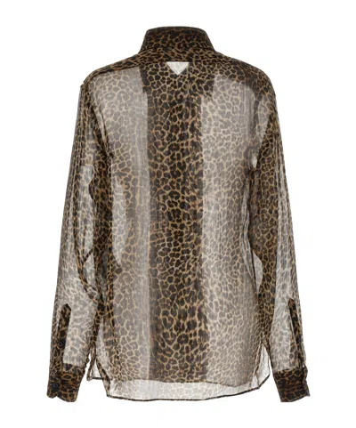 Tom Ford Semi-transparent Silk Chiffon Shirt In Neutral