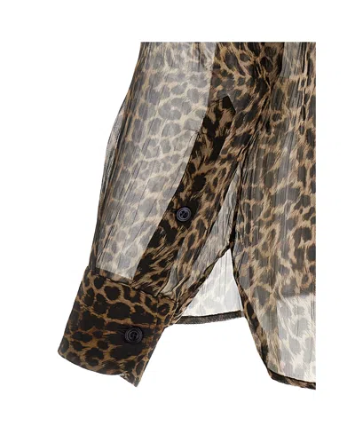 Tom Ford Semi-transparent Silk Chiffon Shirt In Neutral