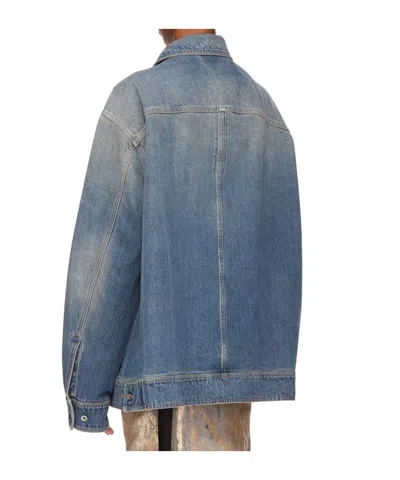 Rick Owens Drkshdw Long Sleeve Denim Jacket In Blue