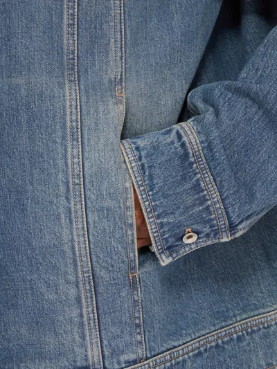 Rick Owens Drkshdw Long Sleeve Denim Jacket In Blue