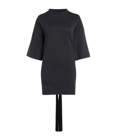 Balenciaga Lace Up Back Bow Detail T-shirt In Black