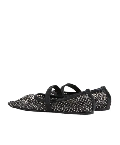 Marni Black Mesh Mary Jane Ballet Flat With Crystals