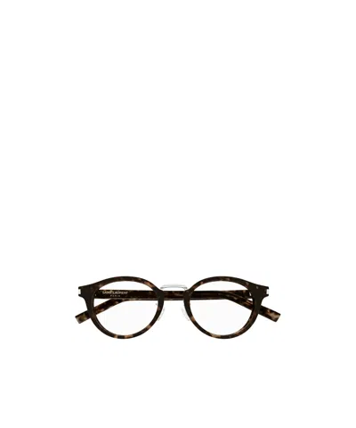 Saint Laurent Round Frame Plain Mirror In Black