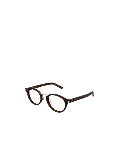 Saint Laurent Round Frame Plain Mirror In Black