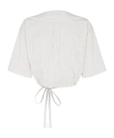 Fendi Women's Cream-coloured Cotton And Silk Cropped Shirt In White