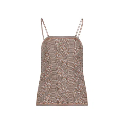 Valentino Sleeveless Chevron Knitted Top In Multicolour