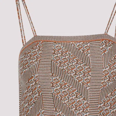 Valentino Sleeveless Chevron Knitted Top In Multicolour