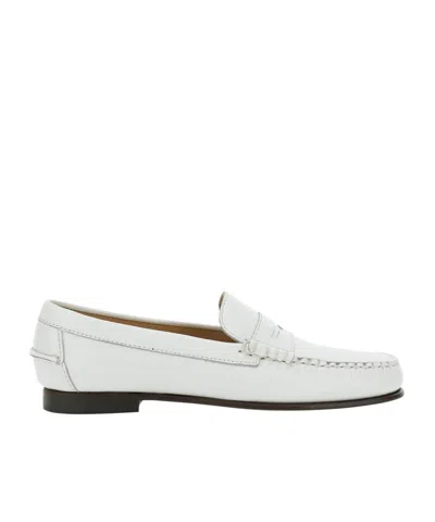 Sebago Classic Dan Leather Loafers For Women In White
