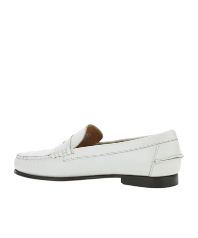 Sebago Classic Dan Leather Loafers For Women In White