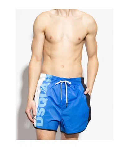 Dsquared2 Drawstring Swimming Trunks In Blue