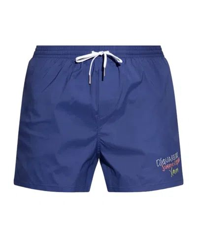Dsquared2 Drawstring Swimming Trunks In Blue