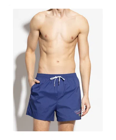 Dsquared2 Drawstring Swimming Trunks In Blue
