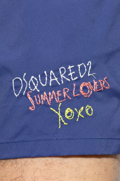 Dsquared2 Drawstring Swimming Trunks In Blue