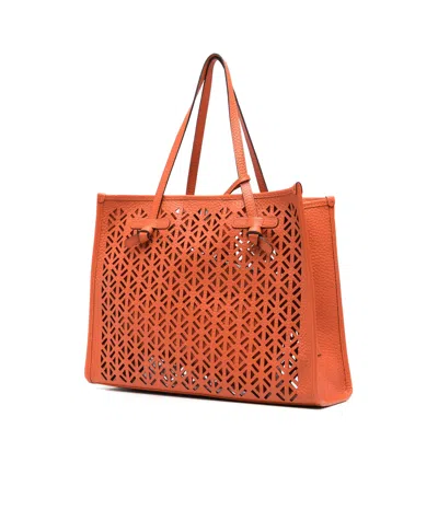 Gianni Chiarini Marcella Shopping Bag In Double Bubble Leather In Red