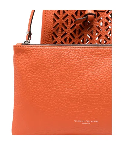 Gianni Chiarini Marcella Shopping Bag In Double Bubble Leather In Red