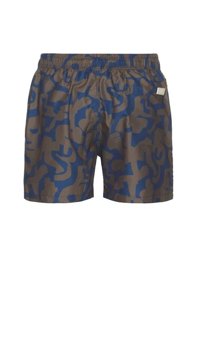 Oas Morel Puzzlotec Swim Shorts In Grey,blue
