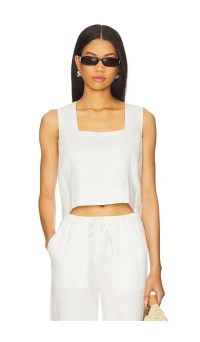 Rails Akira Linen Crop Tank In White