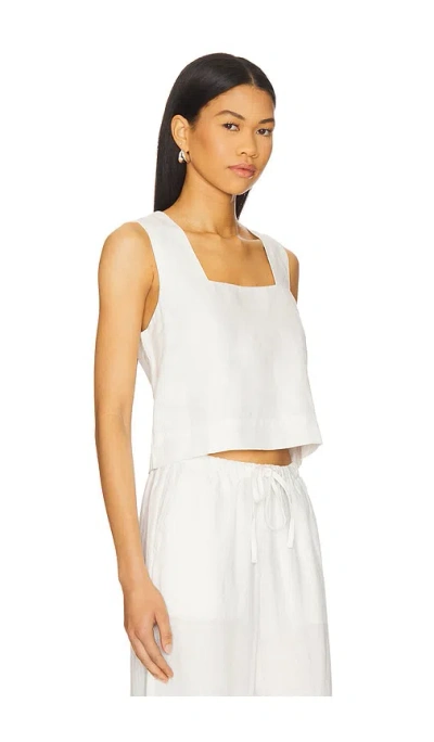 Rails Akira Linen Crop Tank In White