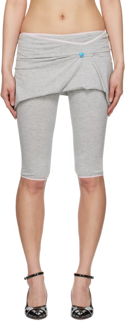 Ashley Williams Gray Nappy Pin Shorts In Grey