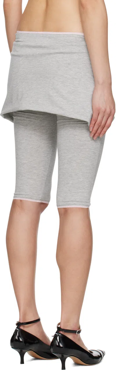 Ashley Williams Gray Nappy Pin Shorts In Grey