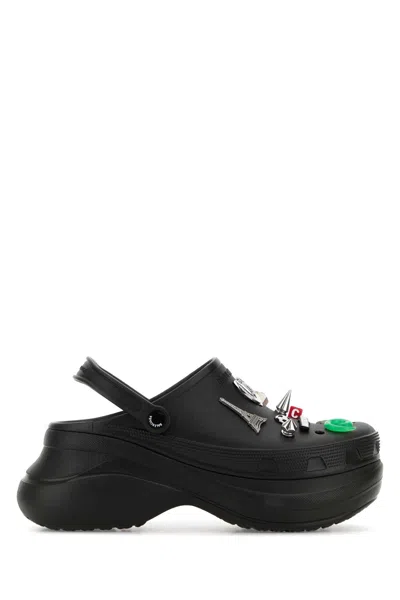 Balenciaga Black Crocs Jibbitz Clogs In Black