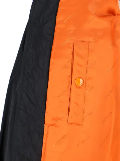 Balenciaga Draped Bomber In Technical Micro Faille In Black