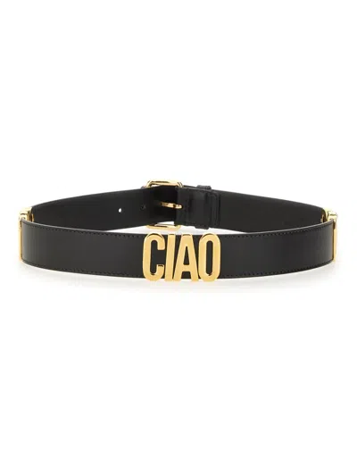 Moschino "hello" Belt In Black