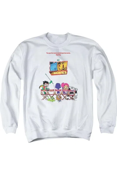 Gildan Teen Titans Go To The Movies Poster Adult Crewneck Sweatshirt In White