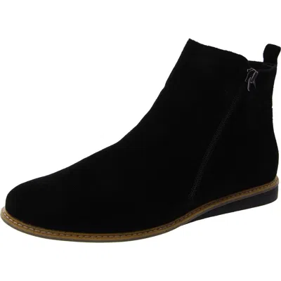 Adam Tucker Aly 14 Womens Suede Side Zipper Ankle Boots In Black