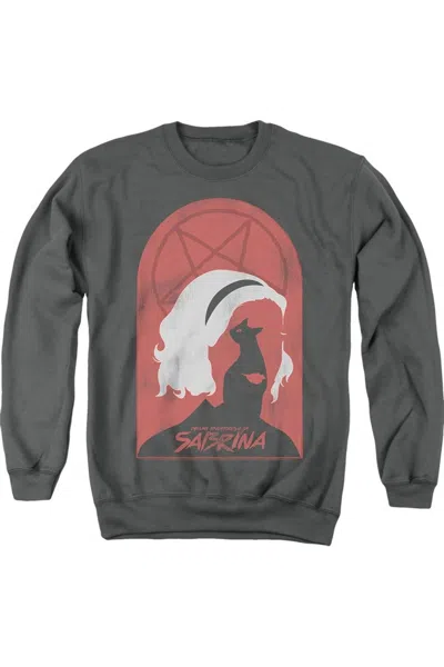 Gildan Chilling Adventures Of Sabrina Sabrina And Salem Adult Crewneck Sweatshirt In Pink