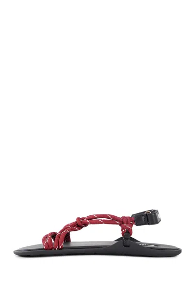 Miu Miu Cord-strap Leather Sandals In Red
