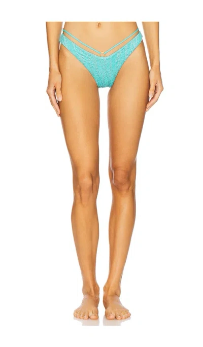Luli Fama Strappy Loop Brazilian Scrunch Bottom In Aqua