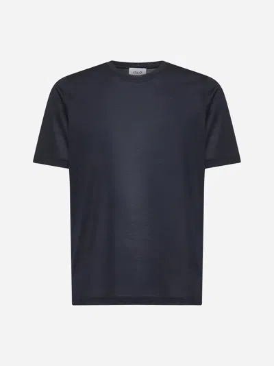 D4.0 Blue Silk Jersey Crewneck T-shirt