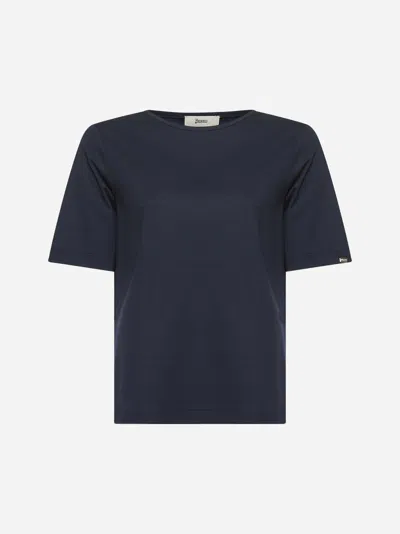 Herno T-shirt In Ever Cotton Interlock And Monogram Lurex
